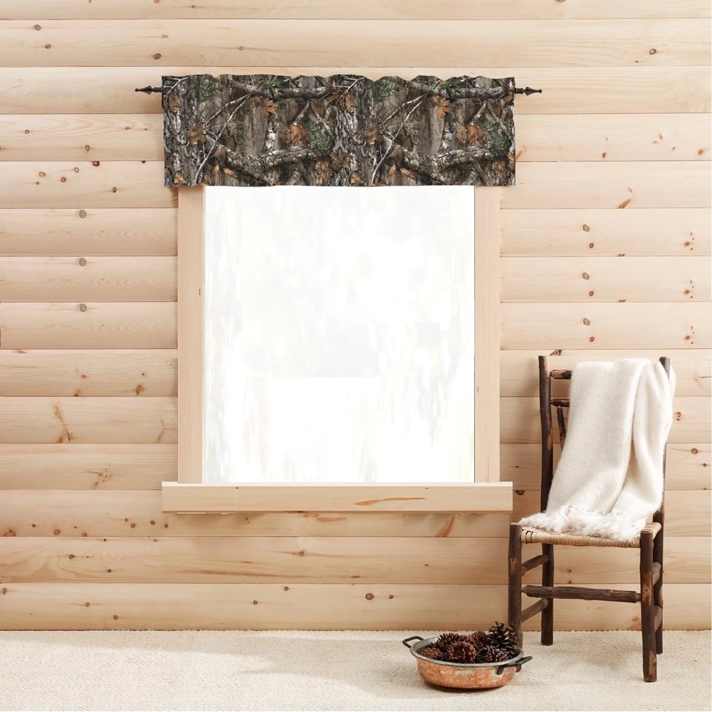 Realtree Edge 60” x 24” camouflage window valance curtain drapes man cave
